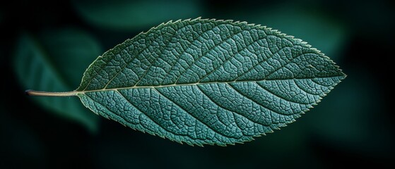 Teal Leaf Macro Photography Nature's Intricate Beauty