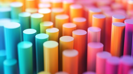 Colorful 3D bar graph showing growth; data visualization