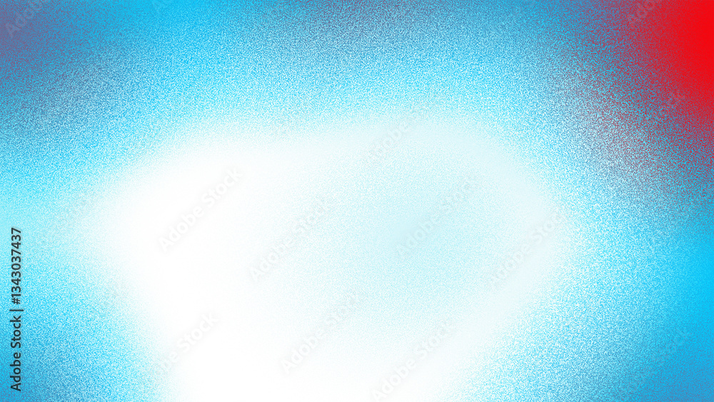 Poster blue and red blurred transparent gradient background. transparent gritty sand noise overlay backgrou