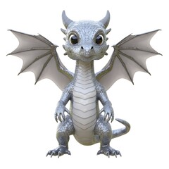 Fototapeta premium Gray Baby Dragon Standing