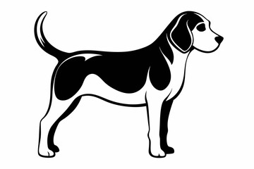 beagle line art silhouette vector illustration