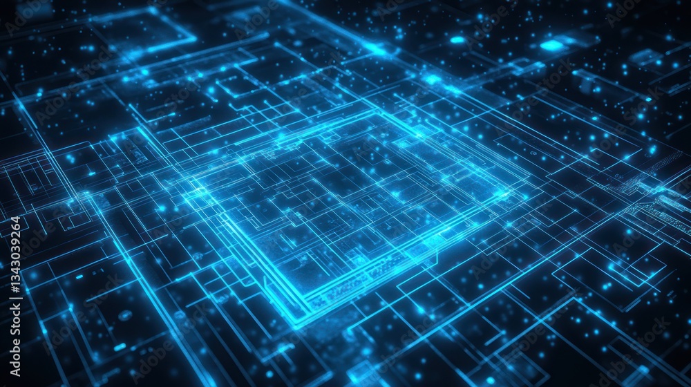 Poster circuit board technology, futuristic digital, intricate pattern, background image for technology