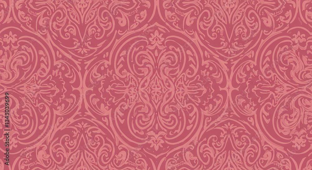 Poster elegant floral pattern: a seamless repeating pattern showcases an intricate design of stylized flowe