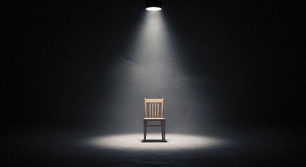 Spotlight on Empty Chair Dramatic Interior Photography