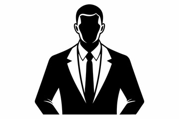 businessman line art silhouette vector illustration