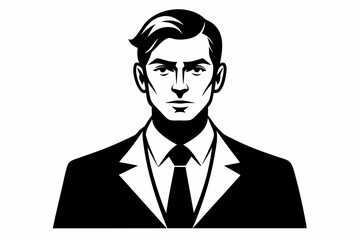 businessman line art silhouette vector illustration