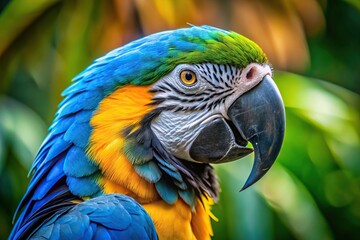 Obraz premium Blue-and-yellow Macaw Portrait