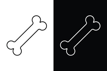 Thin Line Dog Bone Icon. Minimalist & Stylish Vector Illustration