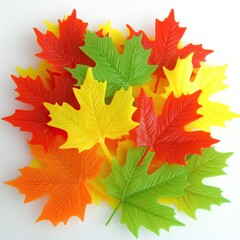 Obraz premium Colorful maple leaves clustered