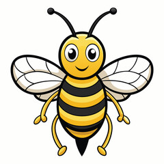 Stylized Honey Bee with Furry Details Nature Concept