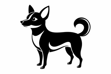chihuahua line art silhouette vector illustration