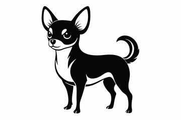 chihuahua line art silhouette vector illustration