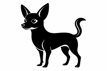 chihuahua line art silhouette vector illustration