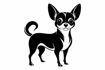chihuahua line art silhouette vector illustration