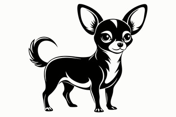 chihuahua line art silhouette vector illustration