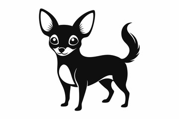 Fototapeta premium chihuahua line art silhouette vector illustration