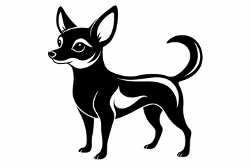 chihuahua line art silhouette vector illustration
