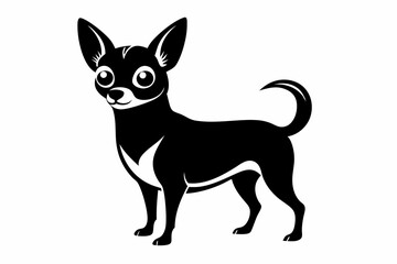 chihuahua line art silhouette vector illustration