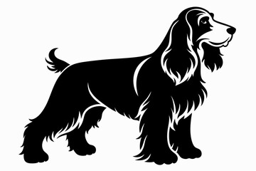 cocker spaniel line art silhouette vector illustration