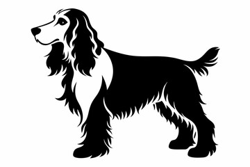 cocker spaniel line art silhouette vector illustration