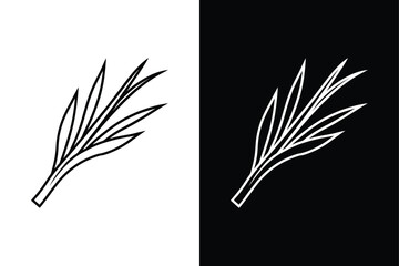 Stylized Lemongrass Outline Icon. Clean & Modern Vector Design Template