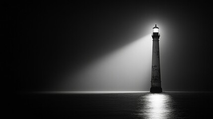 Lighthouse Beam in the Night