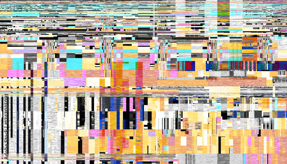 Aufkleber abstract creative glitch overlay texture. geometric pixel pattern of a digital glitch on transparent