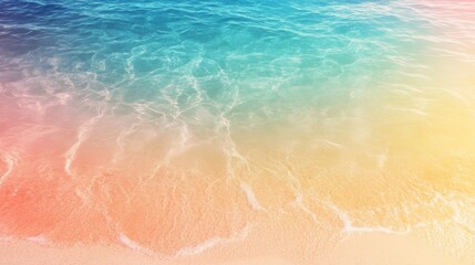 Soft pastel hues paint the ocean waves as they gently caress the sandy shore. Serenity and summer vibes.