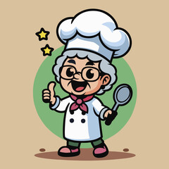 Elderly Chef Giving a Thumbs Up