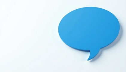 Vibrant blue question mark speech bubble on white background, confusion, inquiry