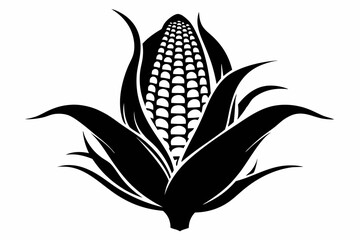 corn line art silhouette vector illustration