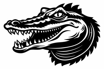 Naklejka premium crocodile head line art silhouette vector illustration