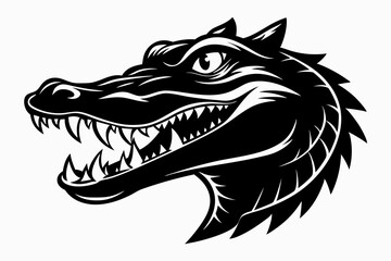 crocodile head line art silhouette vector illustration