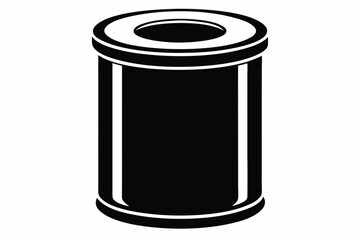 cylinder line art silhouette vector illustration