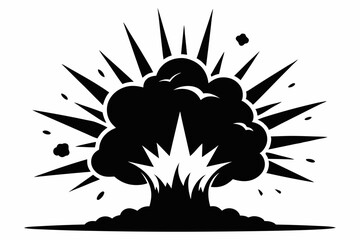 explosion line art silhouette vector illustration