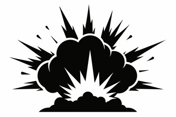 explosion line art silhouette vector illustration