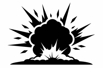 explosion line art silhouette vector illustration