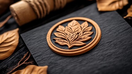 Intricate wooden carving of leaves on a dark background.  The detail is stunning against the dark backdrop.