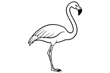 flamingo line art silhouette vector illustration