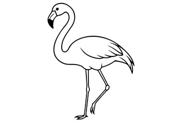 flamingo line art silhouette vector illustration