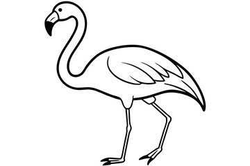 flamingo line art silhouette vector illustration