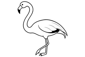 flamingo line art silhouette vector illustration