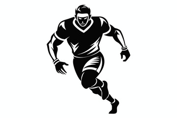 Obraz premium football player line art silhouette vector illustration