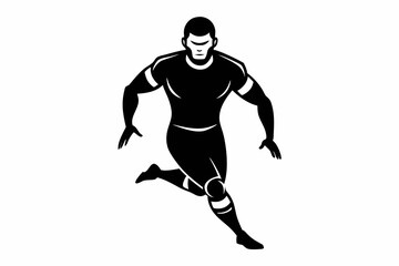 football player line art silhouette vector illustration