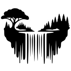 Waterfall logo silhouette