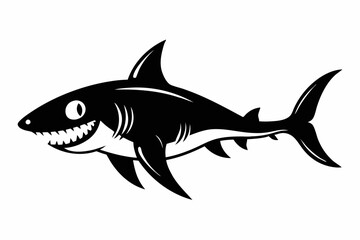goblin shark line art silhouette vector illustration