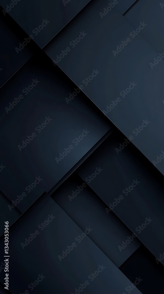 Poster Abstract Dark Blue Geometric Background with Overlapping Rectangular Shapes and Shadow Effects