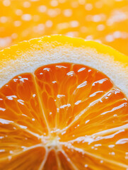 Sliced orange macro picture view 