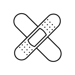 Band-Aid bandage line art vector art illustration