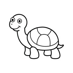 cute tortoise line art vector art illustration